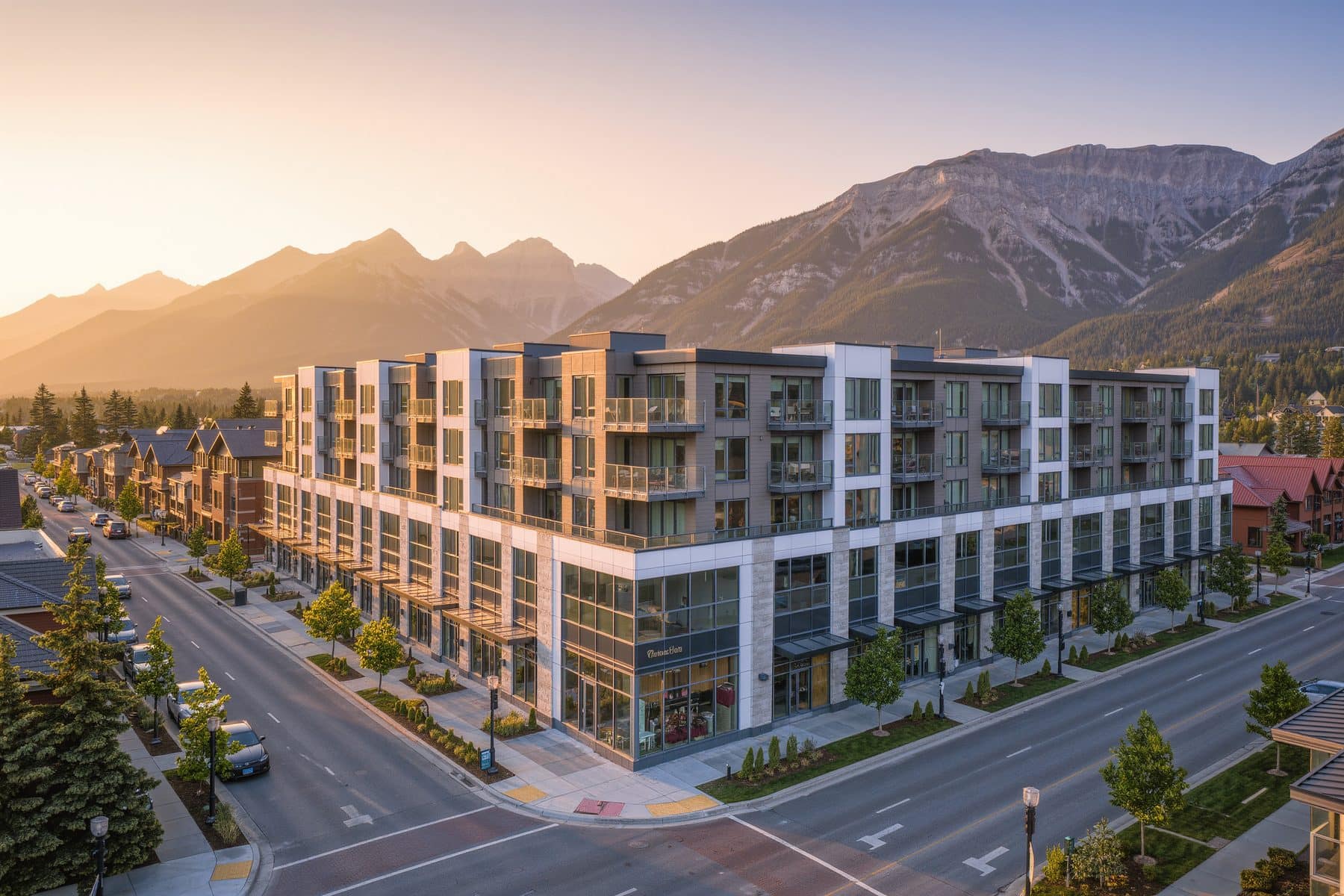 Canmore Crossing: condos above shops downtown