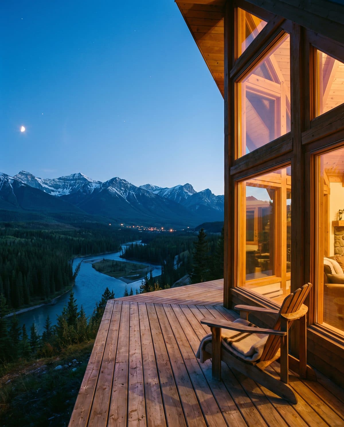 A Canmore home at dusk, the kind of purchase these closing costs apply to