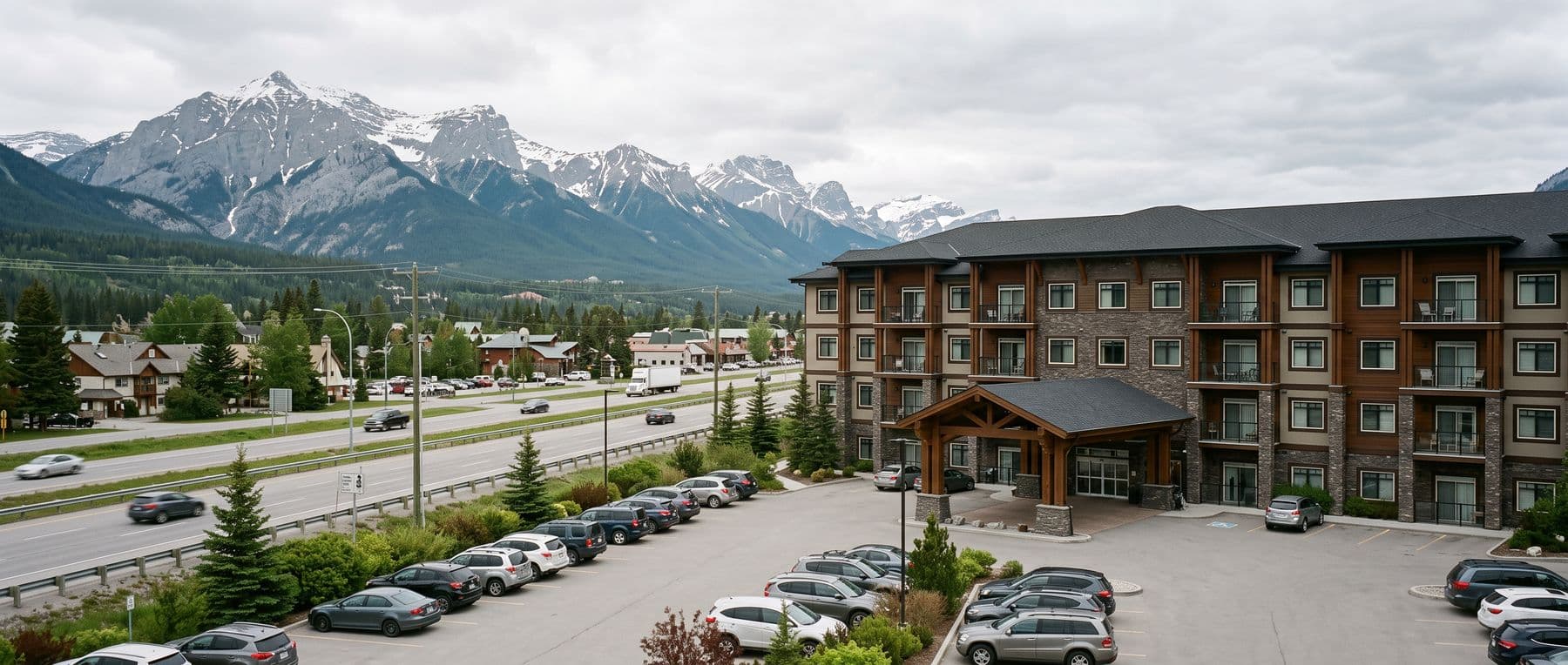 Blackstone Canmore: a visitor-accommodation building on Kananaskis Way, where every title is 20V