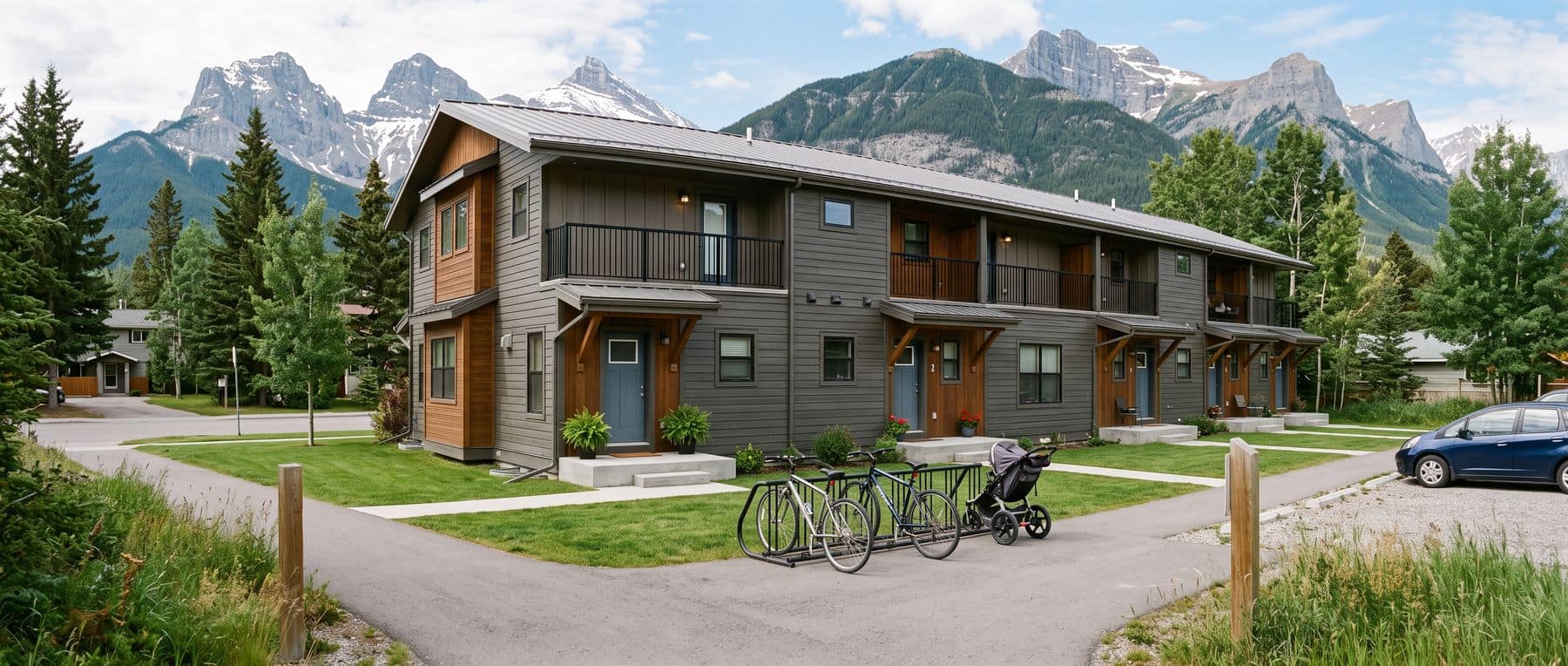 Canmore Perpetually Affordable Housing: plain, durable townhomes built for people who live and work here
