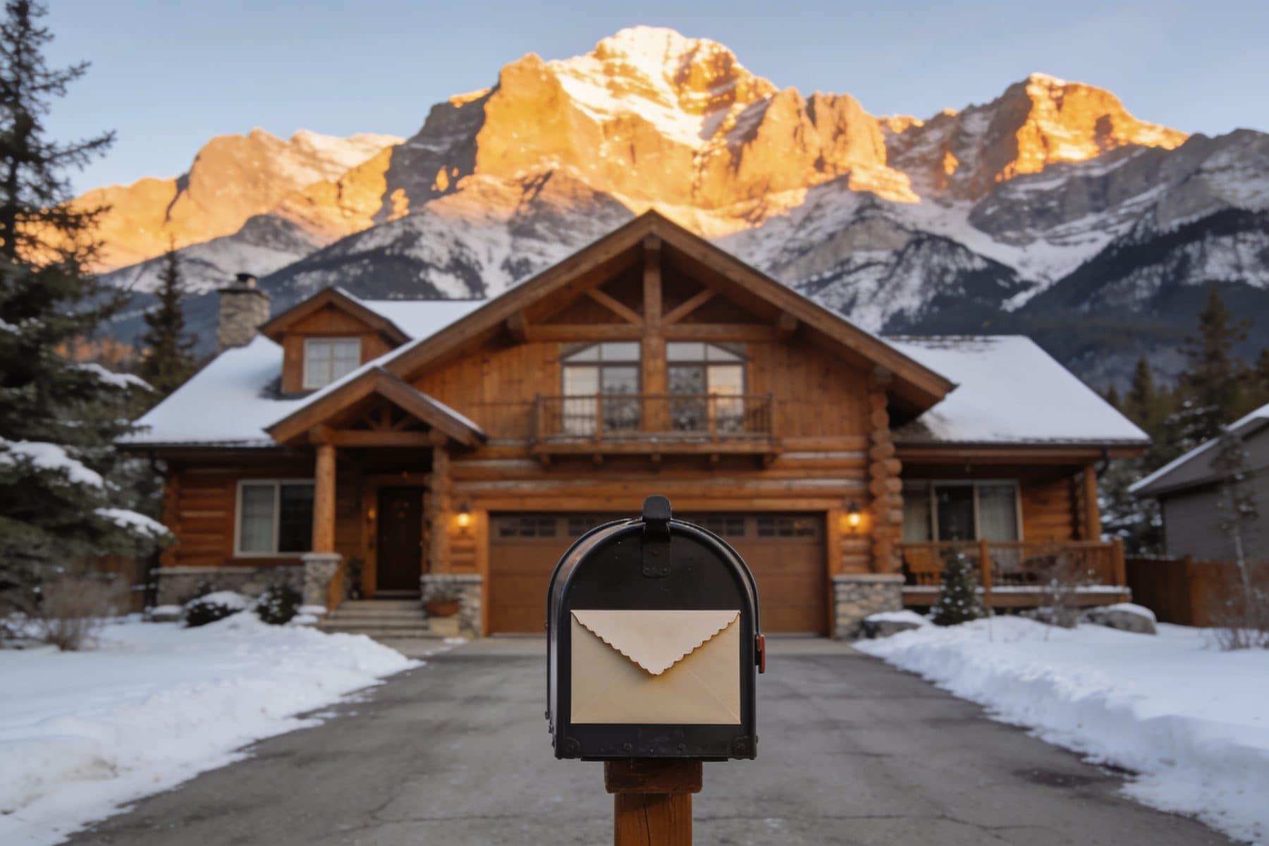 Canmore property tax arrives by mail: a mountain home in winter, the assessment and tax notice season