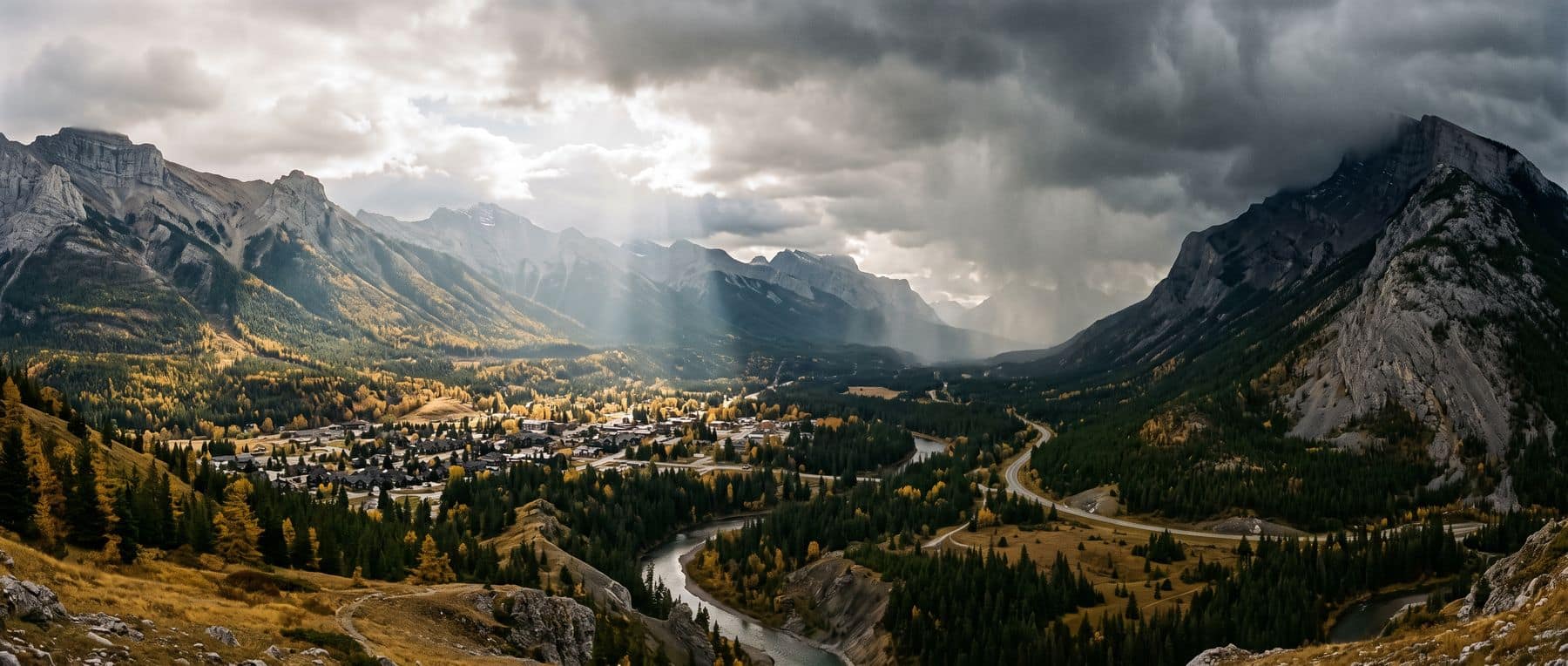 The Canmore real estate forecast: weather moving through the valley, clear at one end and closing in at the other
