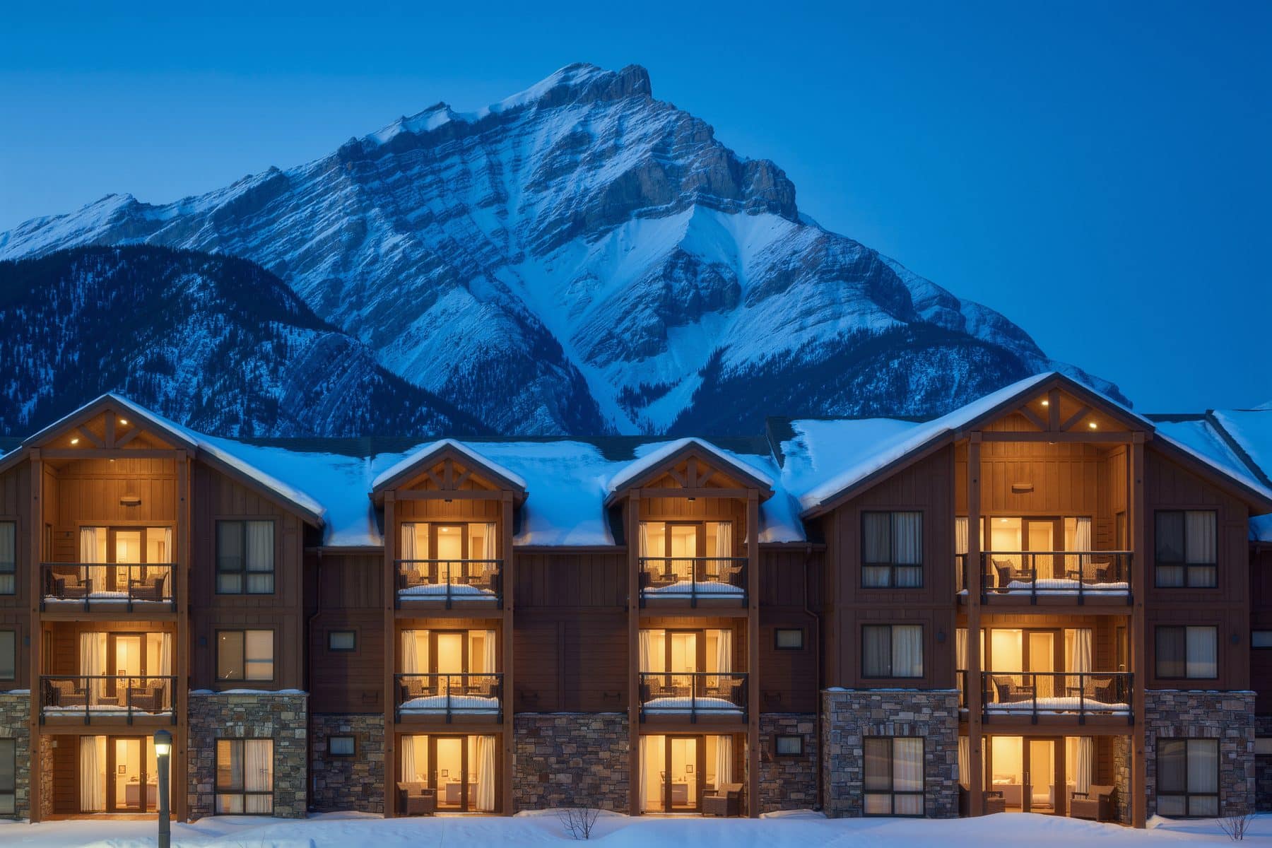 Canmore tourist home tax: a nightly-rental lodge in winter