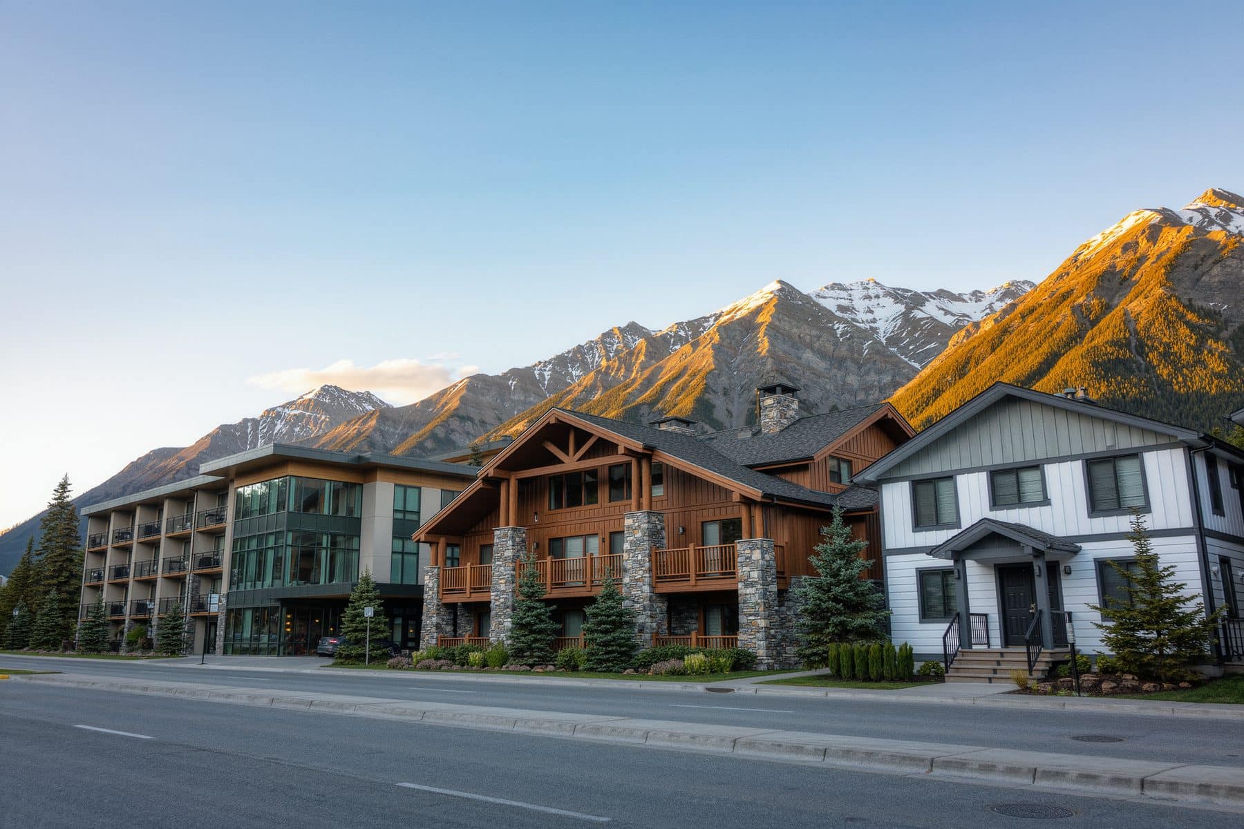 Canmore tourist home vs residential vs visitor accommodation: three building types on one street