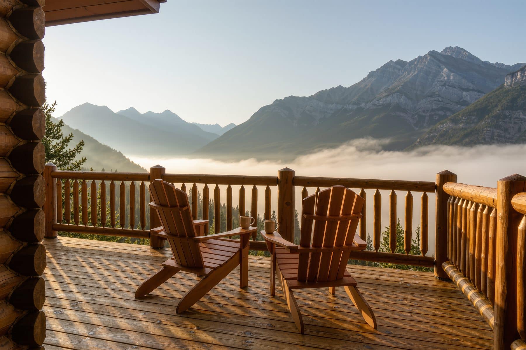 Canmore vacation home: morning on the deck