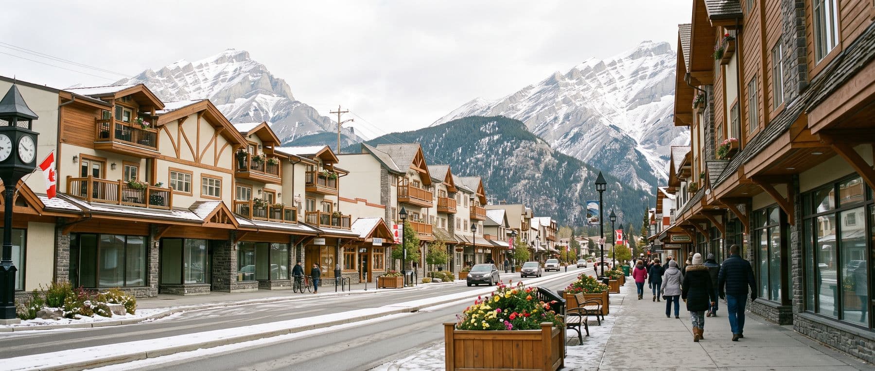 Canmore Crossing: tourist-home titles on Railway Avenue, a short walk from Main Street