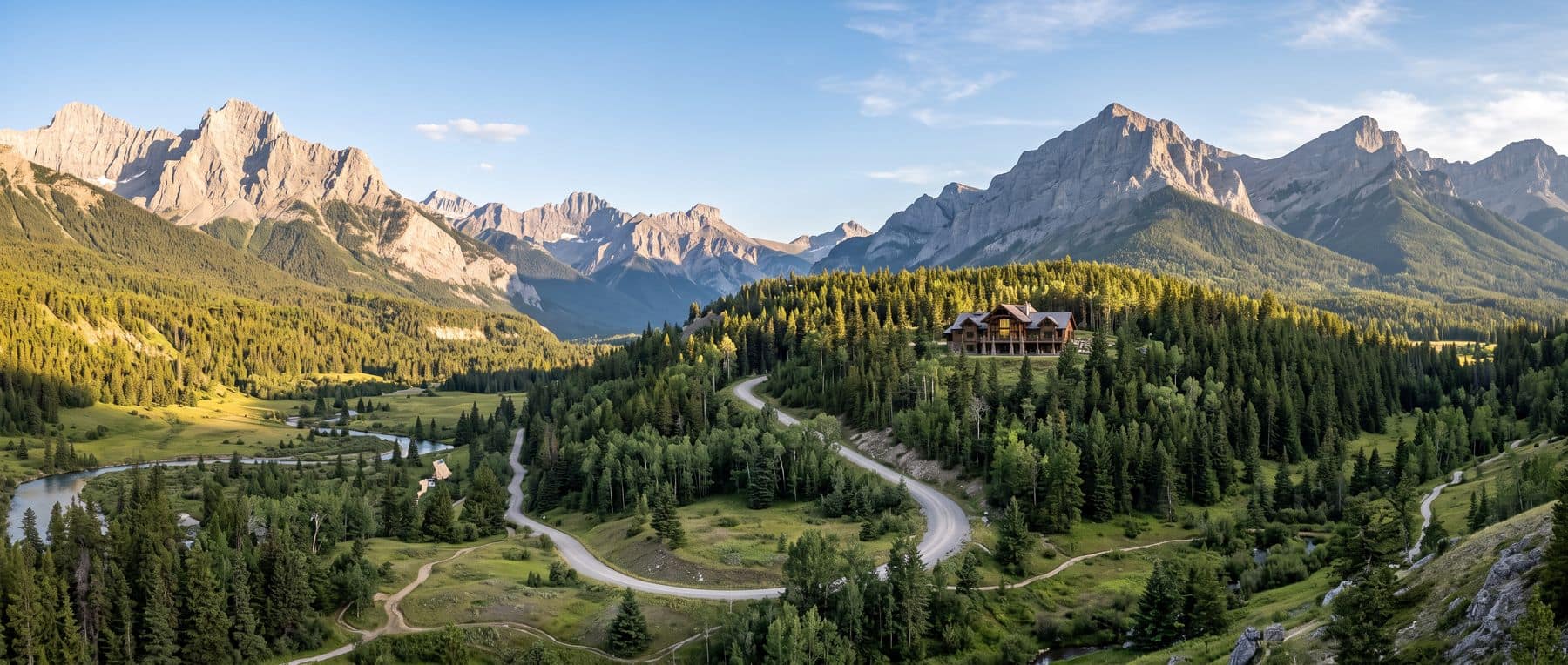 The most expensive houses sold in Canmore look like this: a single secluded estate on its own treed bench