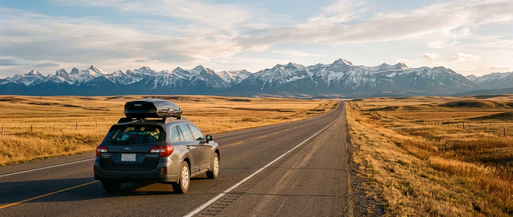 Moving to Canmore from Ontario: the last stretch of prairie highway before the Rockies fill the horizon
