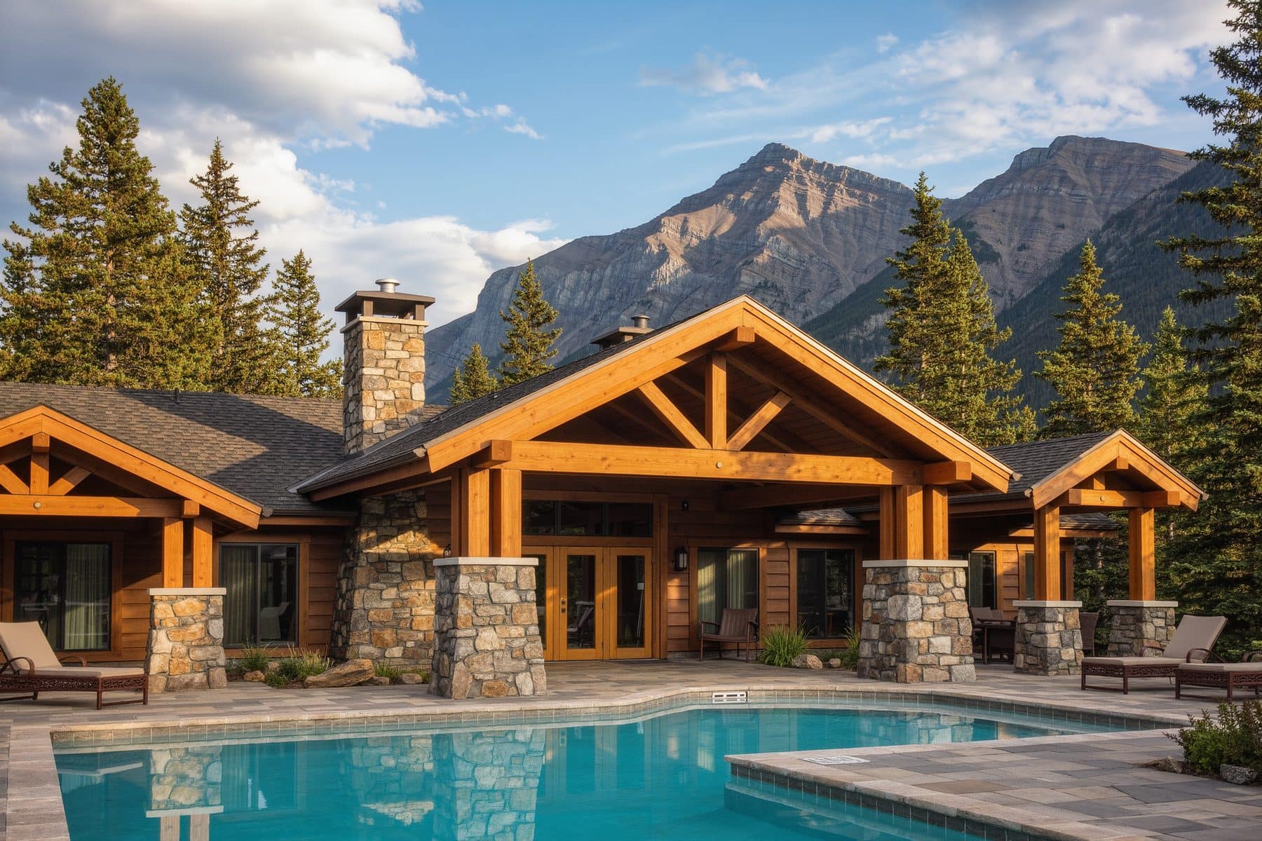 Silver Creek Lodge, Canmore: hotel condos with the pool terrace