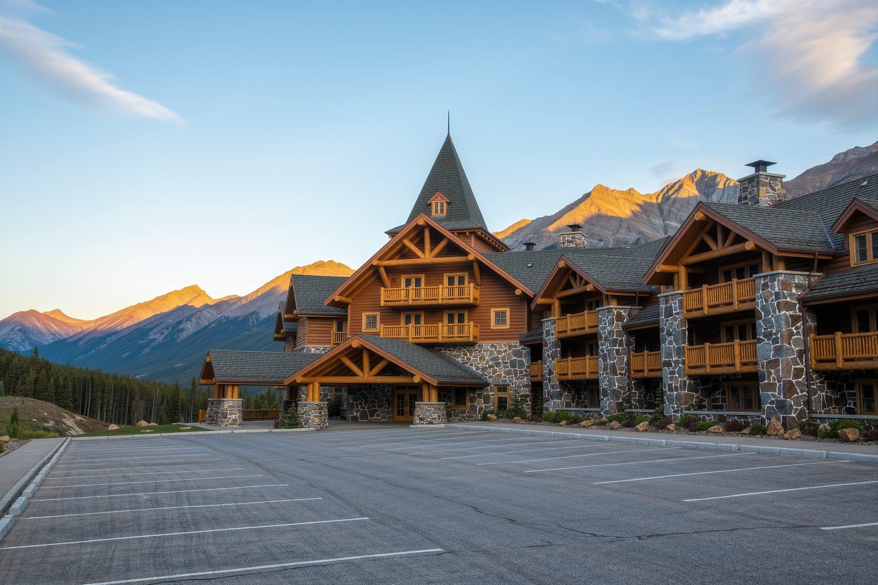 Windtower Lodge, Canmore: the lodge hotel with its tower